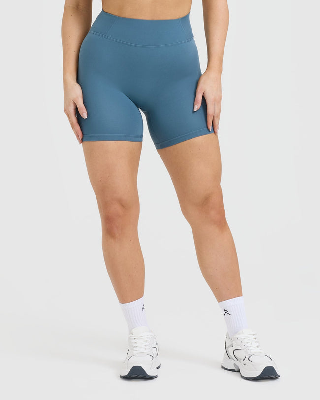 Timeless High Waisted Shorts 6" | Moonstone Blue