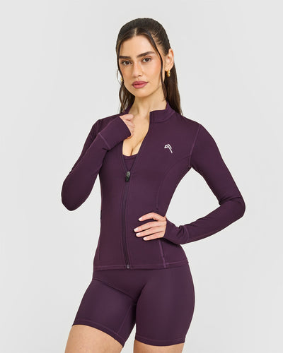 Timeless Jacket with White Logo | Blackberry Purple