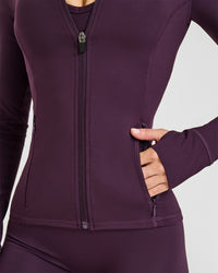 Timeless Jacket with White Logo | Blackberry Purple