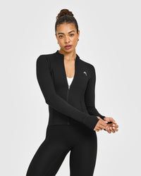 Timeless Jacket with White Logo | Black