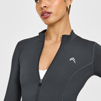 Timeless Jacket with White Logo | Coal