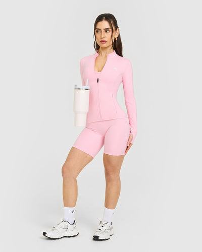 Timeless Jacket with White Logo | Petal Pink