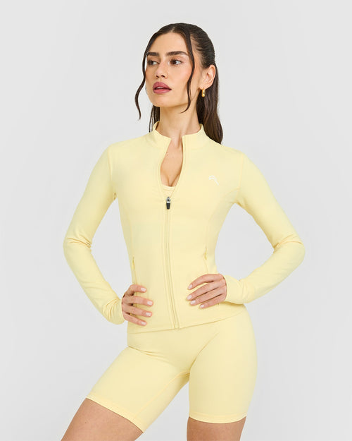 Oner Modal Timeless Jacket with White Logo | Sherbert Yellow