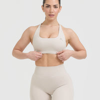 Timeless Square Neck Sports Bra | Sand
