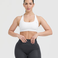 Timeless Square Neck Sports Bra | White