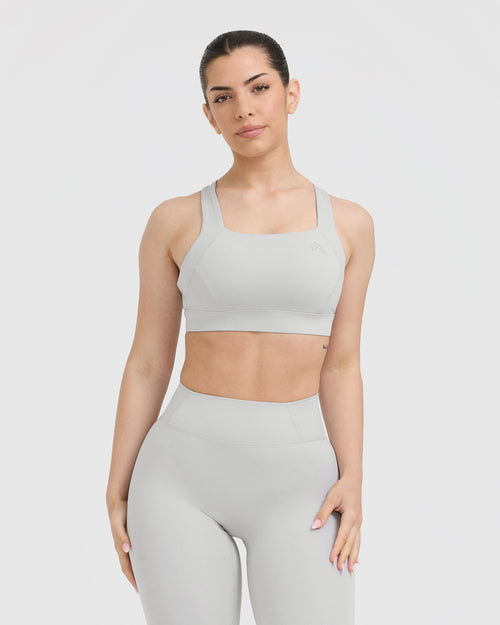 Oner Modal Timeless Wide Strap Sports Bra | Light Grey