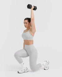 Timeless Wide Strap Sports Bra | Light Grey