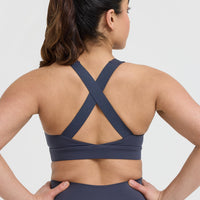 Timeless Wide Strap Sports Bra | True Blue