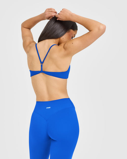 EasyLiftâ„¢ Ultra Minimal Bralette with White Logo | Cobalt Blue