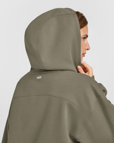 Foundations Zip Through Hoodie | Alpine Green