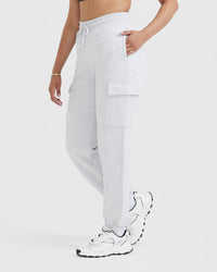 All Day Lightweight Cargo Joggers | Light Grey Marl