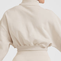 All Day Lightweight Crop 1/4 Zip Sweatshirt | Sand