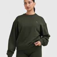All Day Lightweight Oversized Sweatshirt | Khaki