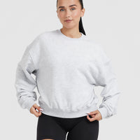 All Day Lightweight Oversized Sweatshirt | Light Grey Marl