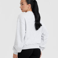 All Day Lightweight Oversized Sweatshirt | Light Grey Marl