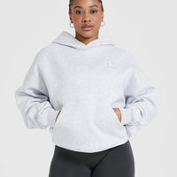 All Day Varsity Oversized Hoodie | Light Grey Marl