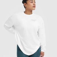 Classic Lifters Graphic Oversized Lightweight Long Sleeve Top | White