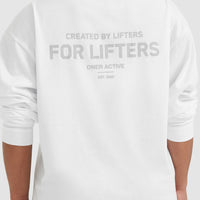 Classic Lifters Graphic Oversized Lightweight Long Sleeve Top | White