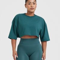 Classic Lifters Graphic Relaxed Crop Lightweight T-Shirt | Marine Teal