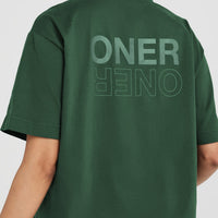 Classic Mirror Graphic Oversized T-Shirt | Washed Evergreen