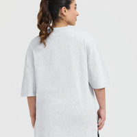 Classic Longline T-Shirt | Light Grey Marl
