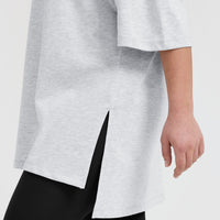 Classic Longline T-Shirt | Light Grey Marl