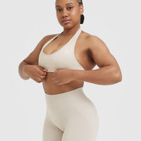 Classic Seamless 2.0 Halter Neck Bralette | Sand Marl