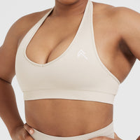 Classic Seamless 2.0 Halter Neck Bralette | Sand Marl