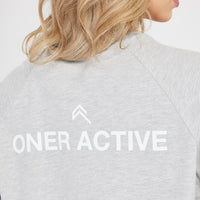 Graphic Oversized Long Sleeve Tee | Silver Marl