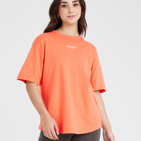 Graphic Oversized Short Sleeve Tee | Washed Peach Blossom
