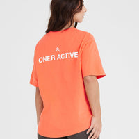 Graphic Oversized Short Sleeve Tee | Washed Peach Blossom
