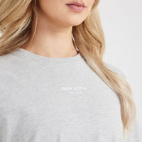 Graphic Oversized Short Sleeve Tee | Silver Marl
