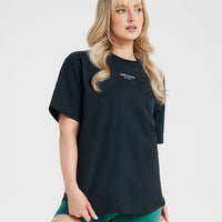 Graphic Oversized Short Sleeve Tee | Washed Black