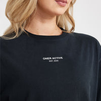 Graphic Oversized Short Sleeve Tee | Washed Black