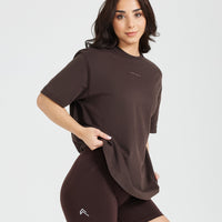 Classic Mirror Graphic Oversized T-Shirt | Washed 70% Cocoa