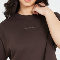Classic Mirror Graphic Oversized T-Shirt | Washed 70% Cocoa