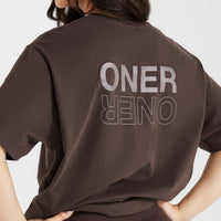 Classic Mirror Graphic Oversized T-Shirt | Washed 70% Cocoa