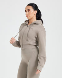 Classic Lounge Cropped Zip Through Hoodie | Minky