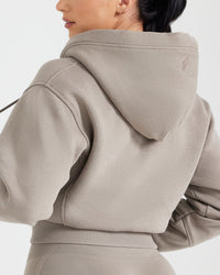 Classic Lounge Cropped Zip Through Hoodie | Minky