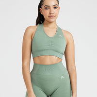 Classic Seamless 2.0 V-Neck Bralette | Sage Marl