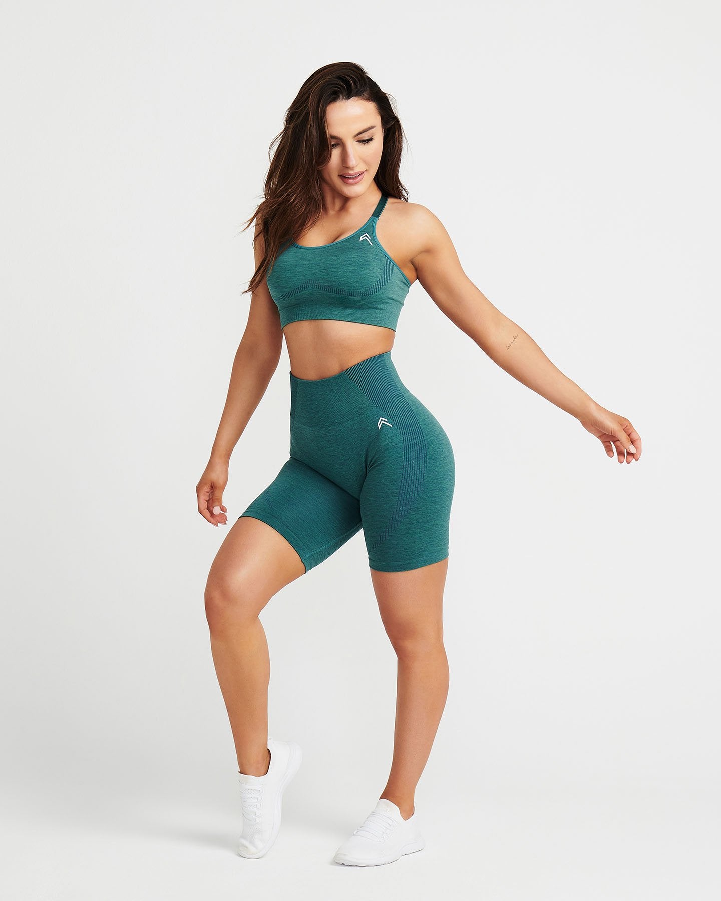 Classic Seamless Cycling Shorts | Mineral Green Marl