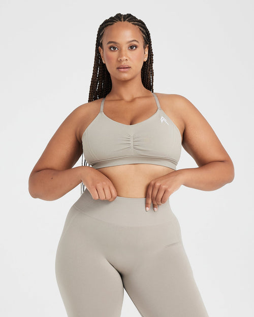 Oner Modal Effortless Micro Bralette with White Logo | Warm Sand