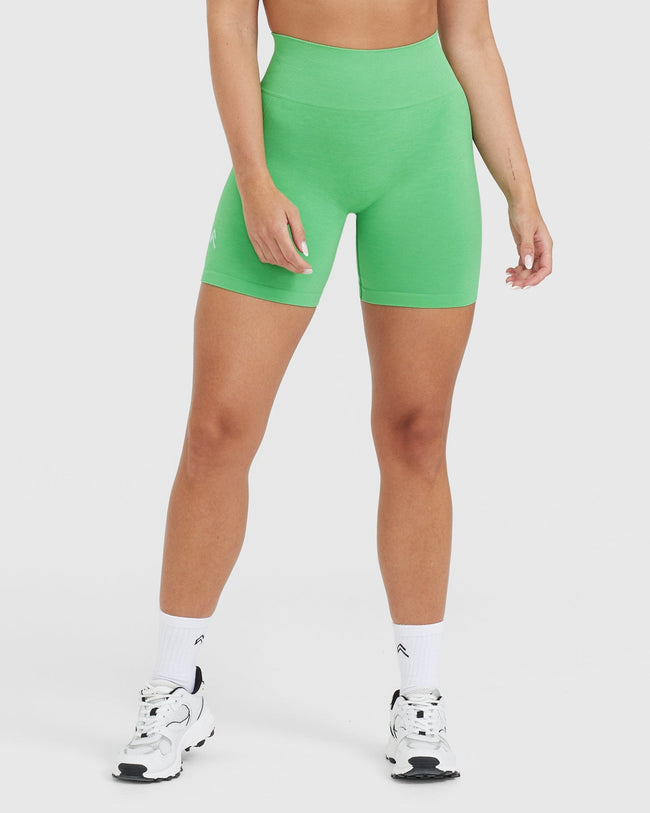 Effortless Seamless Shorts with White Logo | Jade