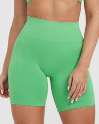 Effortless Seamless Shorts with White Logo | Jade
