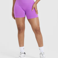 Effortless Seamless Shorts with White Logo | Grape Purple