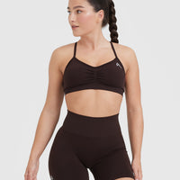 Effortless Strappy Bralette with White Logo | 70% Cocoa