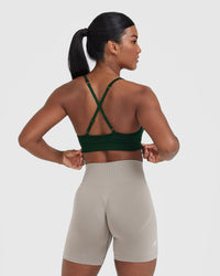 Effortless Strappy Bralette with White Logo | Evergreen