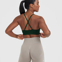 Effortless Strappy Bralette with White Logo | Evergreen