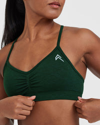 Effortless Strappy Bralette with White Logo | Evergreen