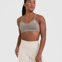 Effortless Strappy Bralette with White Logo | Minky